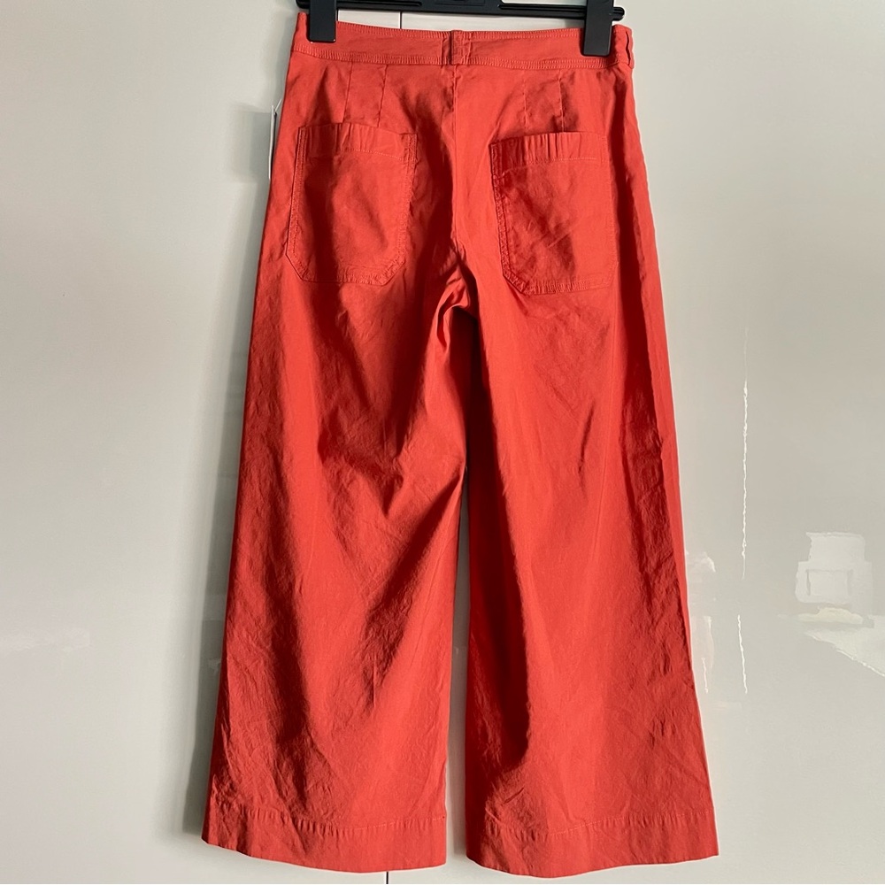 Anthropologie Maeve Colette Linen Blend Wide-Leg Trousers in Cedar Size 29P NWT - Picture 4 of 12